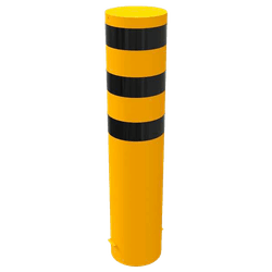 Rammschutzpoller Ø323mm gelb‑schwarz – zum Einbetonieren