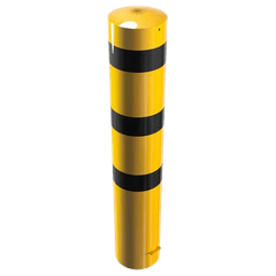Poteau de protection Ø273mm à sceller avec ancrages – 3 longueurs – Galvanisé ou jaune/noir