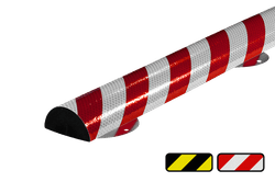 Stootbeschermer PU-schuim reflecterend Ø70mm type C+ - lengte 1 meter - schroefbaar