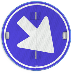 Klapbord DOR rond - RVV D02 links/rechts - reflecterend
