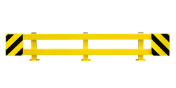 Stellingbeschermer staal geel/zwart - breedte 2300-2700mm - vloermontage