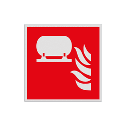 Pictogramme de s&eacute;curit&eacute; F012 - Installation fixe d'extinction d'incendie - r&eacute;tror&eacute;fl&eacute;chissant