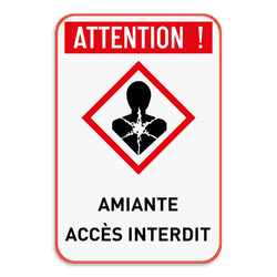 Panneau de sécurité Amiante - Accès interdit