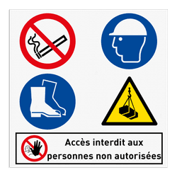 Panneau de sécurité EPI - accès interdit