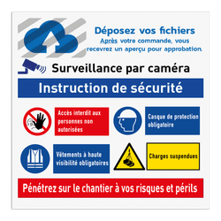 Panneau de chantier - Instructions de sécurité avec votre logo