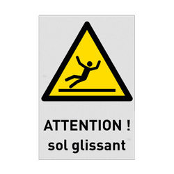 Autocollant ou panneau - W011 - Sol glissant