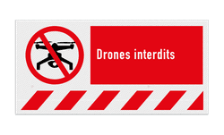 Panneau ou autocollant - Drones interdits