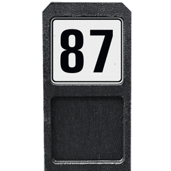 Hausnummerpfost Kunststoff mit Reflektierendes Hausnummernschild