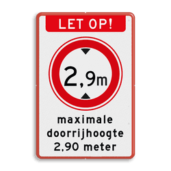 Verkeersbord - Maximale doorrijhoogte (RVV C-19) - reflecterend - BT25