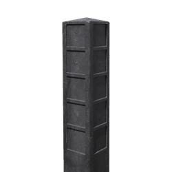 Routepaal gerecycled kunststof met 4x5 uitsparingen 75x75mm - 120x120x1700mm