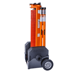 Système de barrière mobile RapidRoll - Barrière grillagée orange 15 mètres avec poteaux