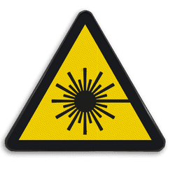 Waarschuwingsbord W004 - Gevaar voor laserstraal - reflecterend