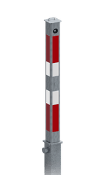Inzinkbare parkeerpaal staal 70x70mm - Handbediend met slot