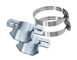 Verstellbare Rohrschelle mit einem Edelstahl Klemmband - type Flach