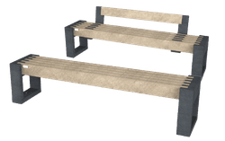 Banc public avec dossier - Bicolore - Modèle Canvas 180