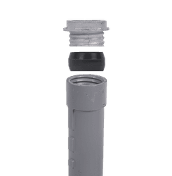 Grau-Guss Bodenhülse 500mm für Rohpfosten 60mm