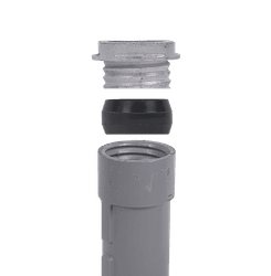 Grau-Guss Bodenhülse 500mm für Rohpfosten 76mm