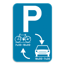 Verkeersbord E9j wisselend parkeren