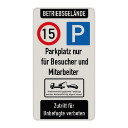 Kombischild betriebsgelände geschwindigkeit, parken + zutritt verboten - reflektierend