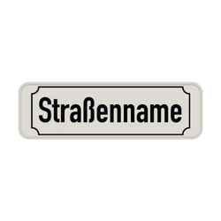 Straßennamenschild 600x200mm - 1 Zeile mit Rand