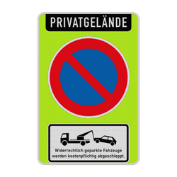 Parkverbotsschilder - Privatgrundstück, Eingeschränktes - Parkverbot mit Abschleppsymbol