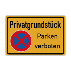 Schild Privatgrundst&uuml;ck, Parken verboten - reflektierend