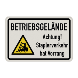 Warnschilder - Betriebsgelände, Achtung Staplerverkehr hat Vorrang