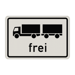 Verkehrszeichen 1024-13 - Lastkraftwagen mit Anh&auml;nger frei