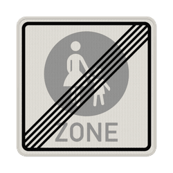 Verkehrszeichen 242.2 - Ende einer Fußgängerzone