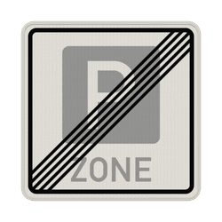 Verkehrszeichen 314.2 - Ende einer Parkraumbewirtschaftungszone