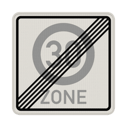 Verkehrszeichen 274.2 - Ende Tempo 30-Zone