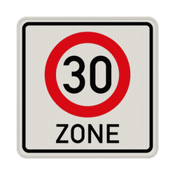 Vorschriftszeichen 274.1 - Beginn einer Tempo-30-Zone