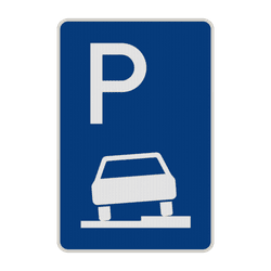 Verkehrszeichen 315-55 - Parken halb auf Gehwegen