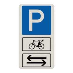 Parkschilder - E-Bikes auf beiden Seiten