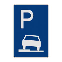 Verkehrszeichen 315-50 - Parken halb auf Gehwegen