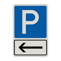 Verkehrszeichen 314-10 - Parken mit Pfeil nach links