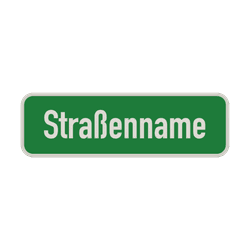Straßennamenschild 600x200mm - 1 Zeile ohne Rand