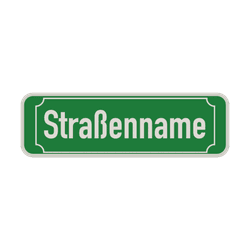 Straßennamenschild 600x200mm - 1 Zeile mit Rand
