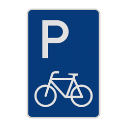 Parkplatzschild Fahrrad aus Dibond&reg;traffic &ndash; reflektierend