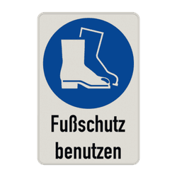 Gebotsschild - Fußschutz benutzen