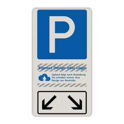 Parkschilder - Parkplatz für zwei Fahrzeuge mit Logo