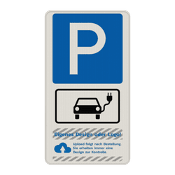 Parkschilder - Parkplatz für Elektrofahrzeuge mit logo