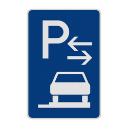 Verkehrszeichen 315-68 - Parken ganz auf Gehwegen (Mitte)