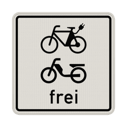 Verkehrszeichen 1022-15 - E-Bikes und Mofas frei