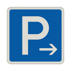 Verkehrszeichen 314 - Parken mit wei&szlig;em Pfeil aus Dibond&reg;traffic