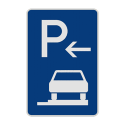 Verkehrszeichen 315-66 - Parken ganz auf Gehwegen (Anfang)