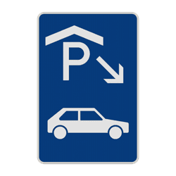 Parkplatzschild f&uuml;r Parkhaus und Parkgarage nur f&uuml;r Pkw