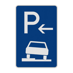 Verkehrszeichen 315-51 - Parken halb auf Gehwegen (Anfang)
