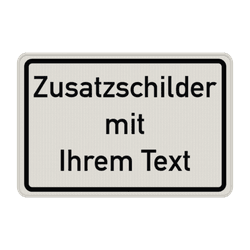 Individuelles Zusatzzeichen mit Rand und Text