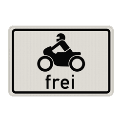 Verkehrszeichen 1022-12 - Kraftr&auml;der, auch mit Beiwagen, Kleinkraftr&auml;der und Mofas frei